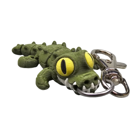 Brelok do kluczy Krokodyl khaki BA48